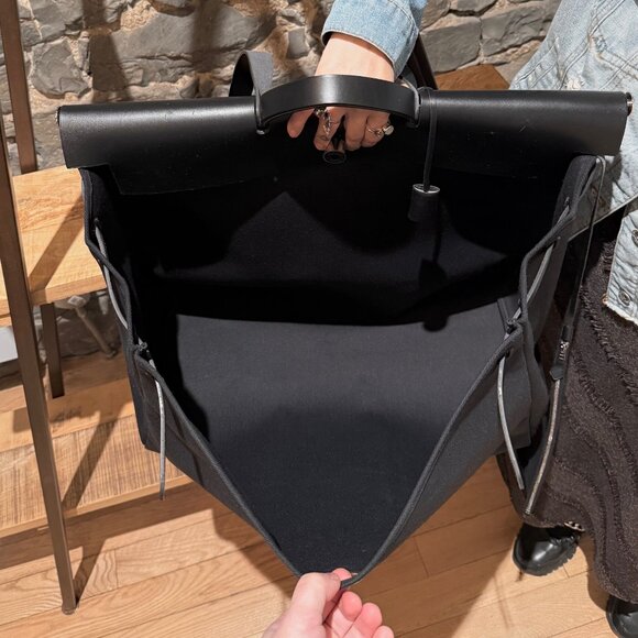 Hermès 2020 Black Vache Hunter Toile Officier Herbag Zip 52 Bag - Picture 11 of 16